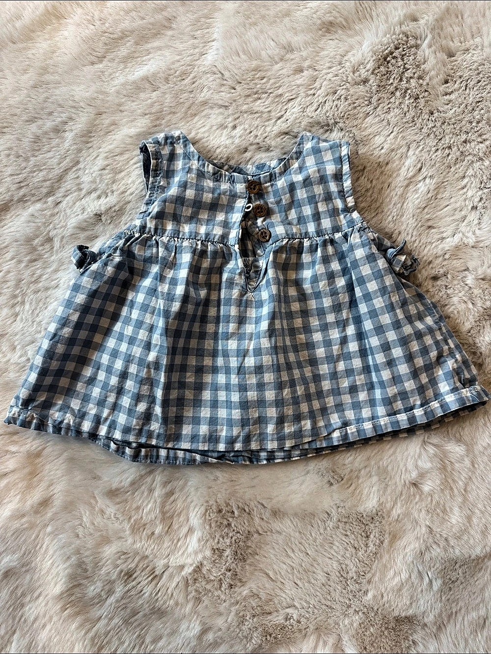 Minnow Oasis Blue Gingham Bloomer Set Blue & White Dress Set